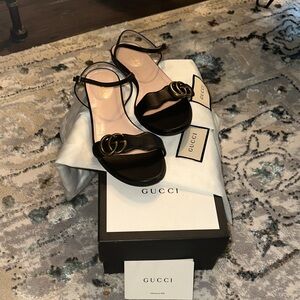 Gucci Lifford Nero Sandals 37 1/2